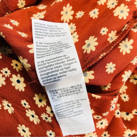 Madewell Floral Wrap Front V Neck Romper Sz 4 - Picture 8 of 10